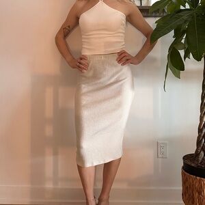 Babaton Cream Pencil Skirt